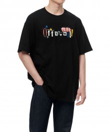 슬로건 반소매 티셔츠 - 블랙 / VN0A7TPHBLK1