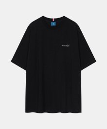 Cursive Logo Short Sleeve T-shirt T64 Black