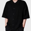 리스펙트(RESPECT) oversize cashlike half knit cardigan (black)