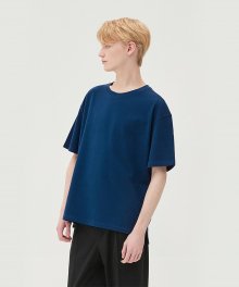 린넨코튼 오버핏 티셔츠 [블루]