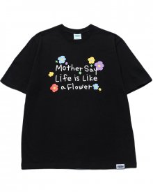M.L.F 슬로건 반팔 티셔츠(블랙)