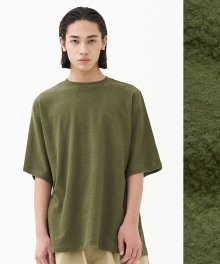 Textured Knit T-Shirt_Khaki