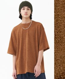 Boucle Knit T-Shirt_Brown