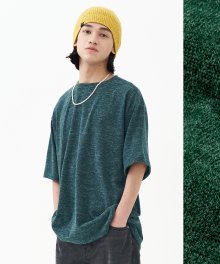 Unbalanced Structure Knit T-Shirt_Geen