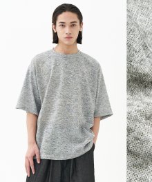 Unbalanced Structure Knit T-Shirt_Gray