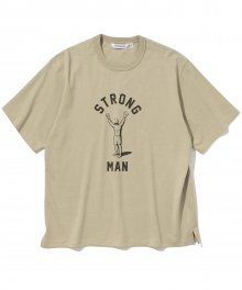 strong man s/s tee beige