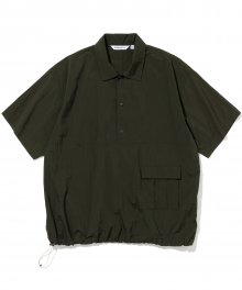 pullover pocket short shirts olive green