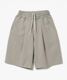 Deep One Tuck Sweat Shorts [Light Khaki]