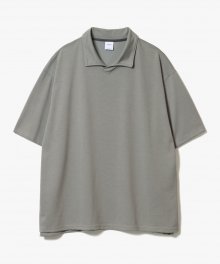 V-Neck Stand Collar T-Shirts [Boston Khaki]