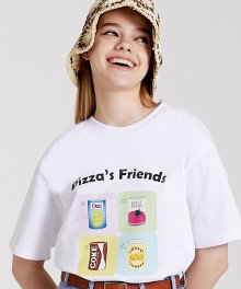 PIZZA FRIEND T SHIRT_WHITE