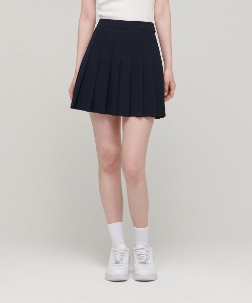 WOMENS PLEATS MINI SKIRT_NAVY