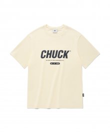 [에센셜] 시그니처 로고 티셔츠 (크림&네이비)