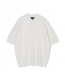 Cotton Knitted Polo Shirt (Ecru)