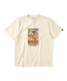 Flower Collage Tee Ivory