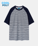 다이아몬드 레이라(DIAMOND LAYLA) Solid & Striped Air Comfort Short Sleeve T-shirt T67 Navy