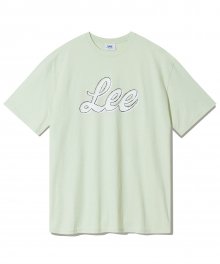 컬러포인트 유니온 로고 티셔츠 세이지그린