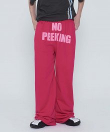 No Peeking Flocking Sweat Pants Cherry Pink