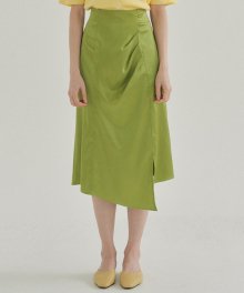 FJD UNBALANCE SATIN SKIRT GREENERY