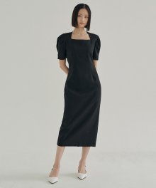 FJD PUFF-SLEEVE SQUARE NECK OPS BLACK