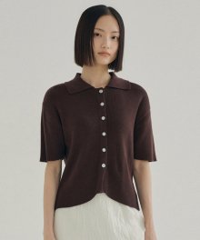 FJD COLLAR CARDIGAN BROWN