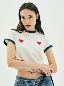 CALIE LOVE RINGER TSHIRT NAVY