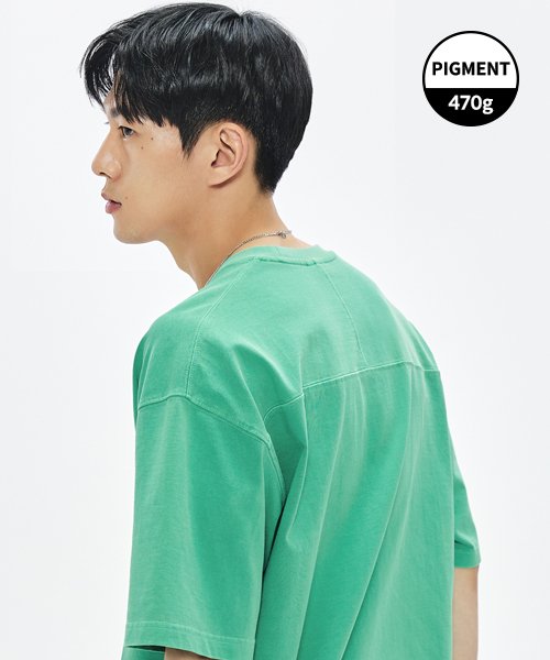 MUSINSA | SOVERMENT Cut Heavy Pigment T-Shirt -Fade Green-