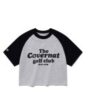 커버낫(COVERNAT) (W) CGC 크롭 레글런 스웻 티셔츠 헤더 그레이