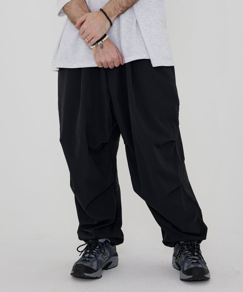 MUSINSA  CARGOBROS CB wide string balloon pants (charcoal)