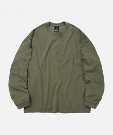PATCH OVERSIZED LONG SLEEVE TEE _ OLIVE