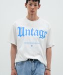 언티지(UNTAGE) 로고 오버사이즈 반팔 티셔츠[White(UNISEX)]_UTT-ST75