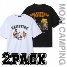 MOAI 캠핑 세미오버 반팔티 2PACK