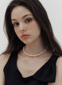 카인더베이비(KINDABABY) classic swarovski pearl necklace (10mm)