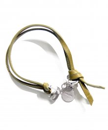 APPLEGREEN leather metal mix bracelet(PA002)