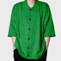 리스펙트(RESPECT) oversize casaria half knit cardigan (deep green)