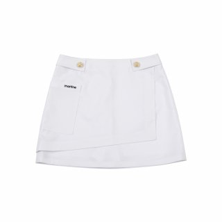 마틴골프(MARTINE GOLF) Waist Button Point Wrap Skirt_White 상품 이미지