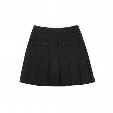 Out Pocket Pleats Skirt_Black