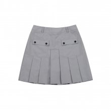 Out Pocket Pleats Skirt_Grey