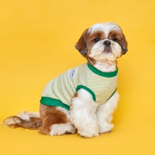 플로트(FLOT) 릴렉스보더 민소매티셔츠 그린 강아지옷