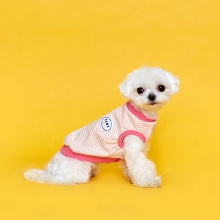 플로트(FLOT) 릴렉스보더 민소매티셔츠 핑크 강아지옷