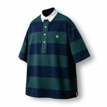 Stripe Wappen PK Half Shirt - Green & Navy
