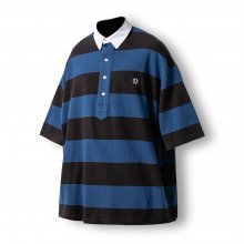 Stripe Wappen PK Half Shirt -Blue & Grey