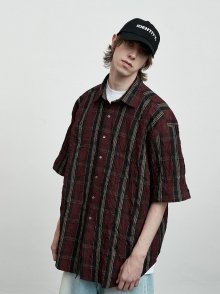 CREASE CHECK OVER SHIRT Red
