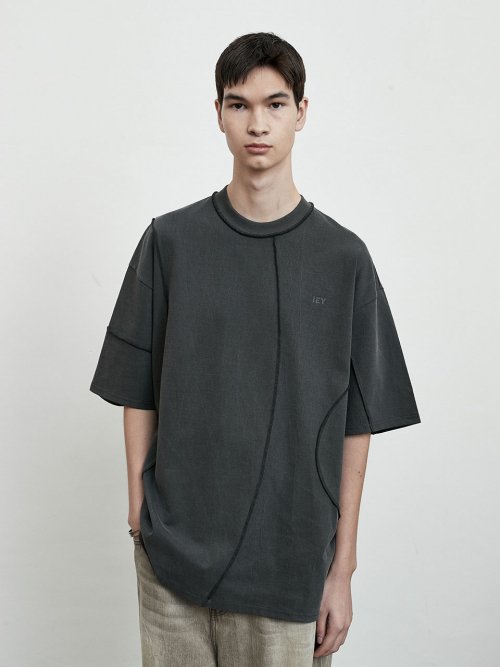 이에이(IEY) CURVE CUT T- SHIRT Charcoal - 사이즈 & 후기 | 무신사