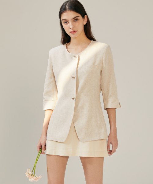 льняные slit line jacket