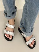 인더스타(INTHESTAR) IS_221356 Shirring Platform Sandals_5cm (Silver)