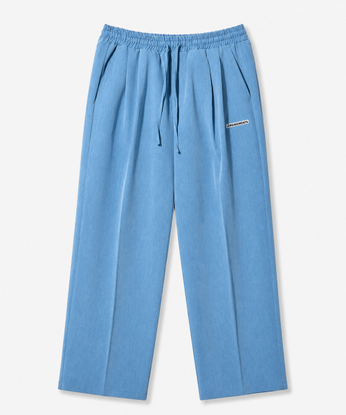 Широкие слаксы на резинке с двумя защипами (Indian Blue)
