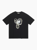 소신(SOCIN) Watercolor Printed Half T-shirts (Black)
