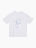소신(SOCIN) Watercolor Printed Half T-shirts (White)