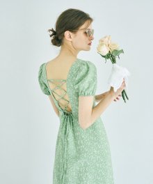 Back Lace-Up Dress  Light Green