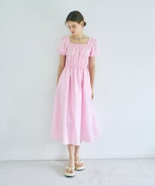 Banding Puff Dress  Pink